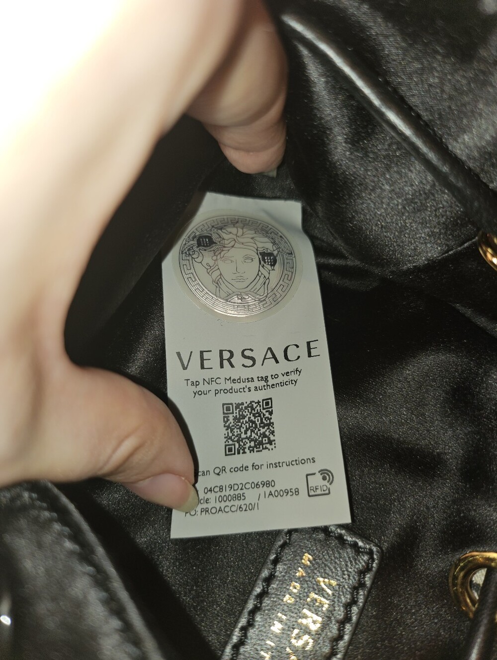 Versace Medusa Charm Evening Satin Hobo Crossbody Top Handle Bag - Picture 9 of 14